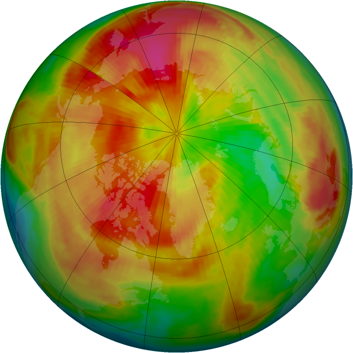 Arctic ozone map for 22 March 1998